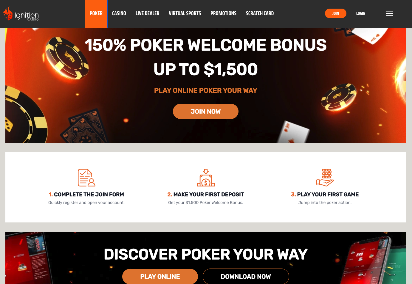 Ignition Poker online poker room